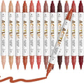 Reddish Brown Acrylic Paint Pens, Water Based 12 Colors Dual Tip Acrylic Paint by DIYChristmasGiftSupplies