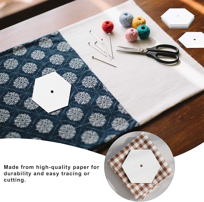 480 PCS 2" Piecing Paper for Quilting, Hexagon Quilting Templates | for DIY - Image 4