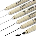 Muchcute Micro Fineliner Drawing Art Pens: 6 Black Fine Line Waterproof Ink Set by Muchcute