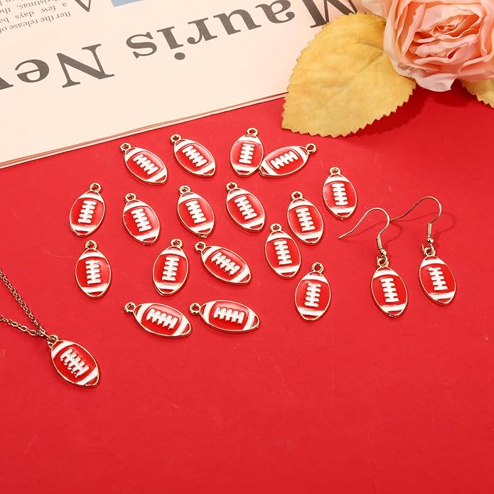 20PCS Sports Charms Enamel Basketball Baseball Pendant Charms - Image 3