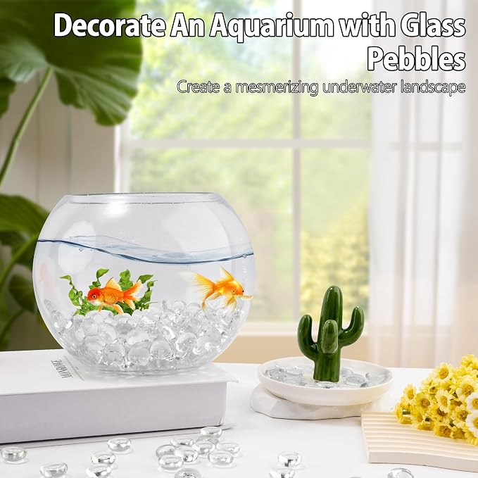 1 LB Clear Glass Marbles, Transparent and Smooth Flat Glass Beads - Image 4