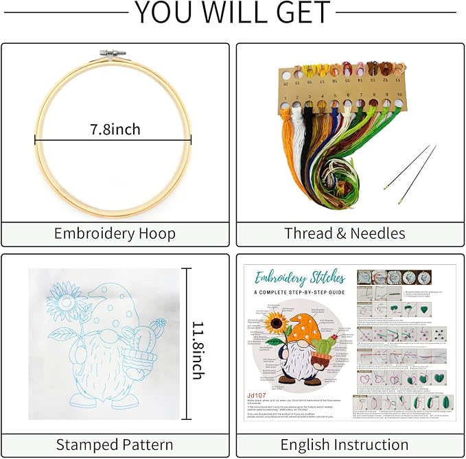 Nuberlic Sunflower Embroidery Kit - Image 2