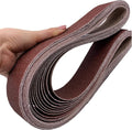 2x42 Sanding Belts, Aluminum Oxide Belt Sander Sandpaper, 2 Each of 40 80 120 150 240 400 Grits,12 Pack(2x42in)