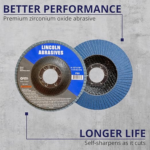 200-Pack Flap Disc 80 Grit 4.5" x 7/8" Sanding Discs