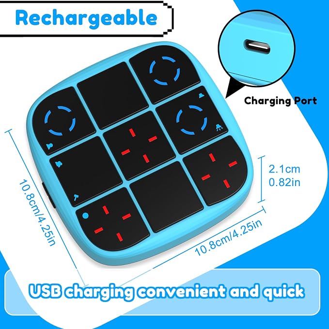 KOQQQ Rechargeable Tic-Tac-Toe Bolt Game, Upgraded 4-in-1 Handheld Puzzle - Image 3