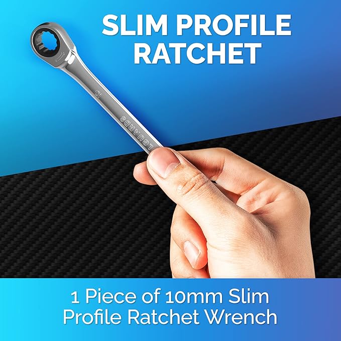 TOOLGUARDS 10mm Wrench - Ratcheting Wrench - Slim Profile - Ratchet wrench - 100% Lifetime Satisfaction Guarantee