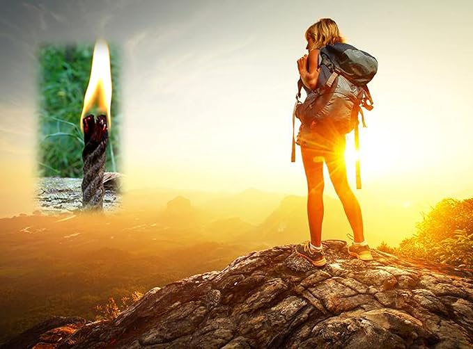 Emergency Fire Starter | Windproof & Waterproof Storm Matches with Waterproof Case & Wax Rope | Survival Gear for Camping, Hiking, Bushcraft, Bug Out Bag