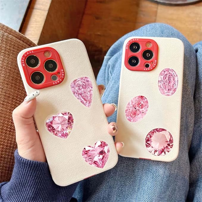 50Pcs Pink Transparent Aesthetic Gem Stickers - Image 4