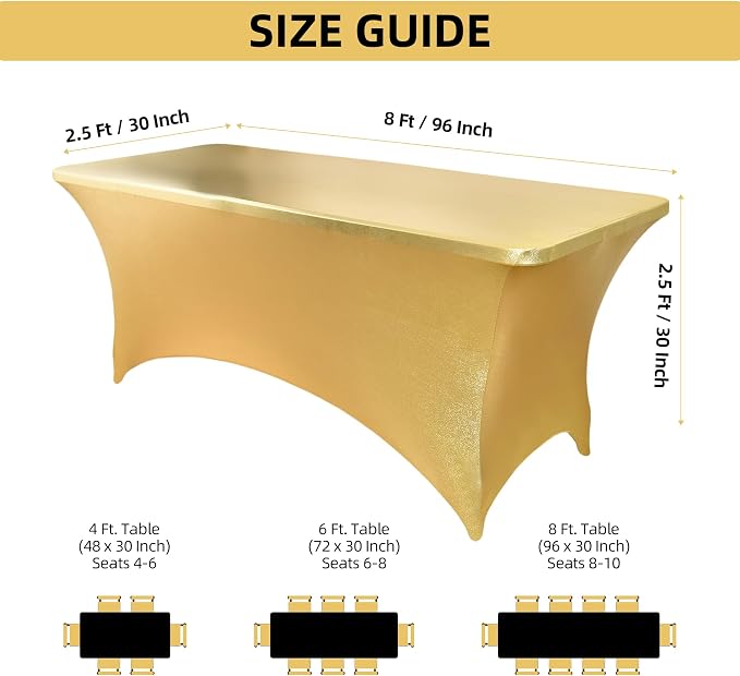 2-Pack 8ft Spandex Table Covers - Image 4