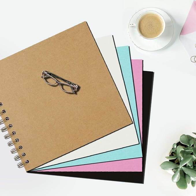 DIY Scrapbook Album 7x7 Inch, Hardcover Kraft Paper Scrap Book Photo Album - Image 7