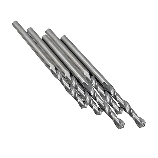 1/16" Solid Carbide Jobber Drill Bits with Straight Shank and 118° Point Angle, Made from Tungsten Carbide Material,5-Piece