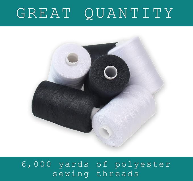 Black & White Sewing Thread - Image 2
