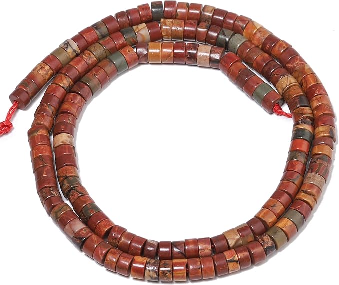 150Pcs 4×2mm Natural Picasso Jasper Spacer Stone Beads - Image 6