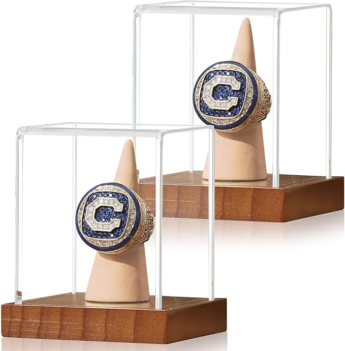 JupDec Championship Ring Display Case 2 Pack, UV Protection by JupDec