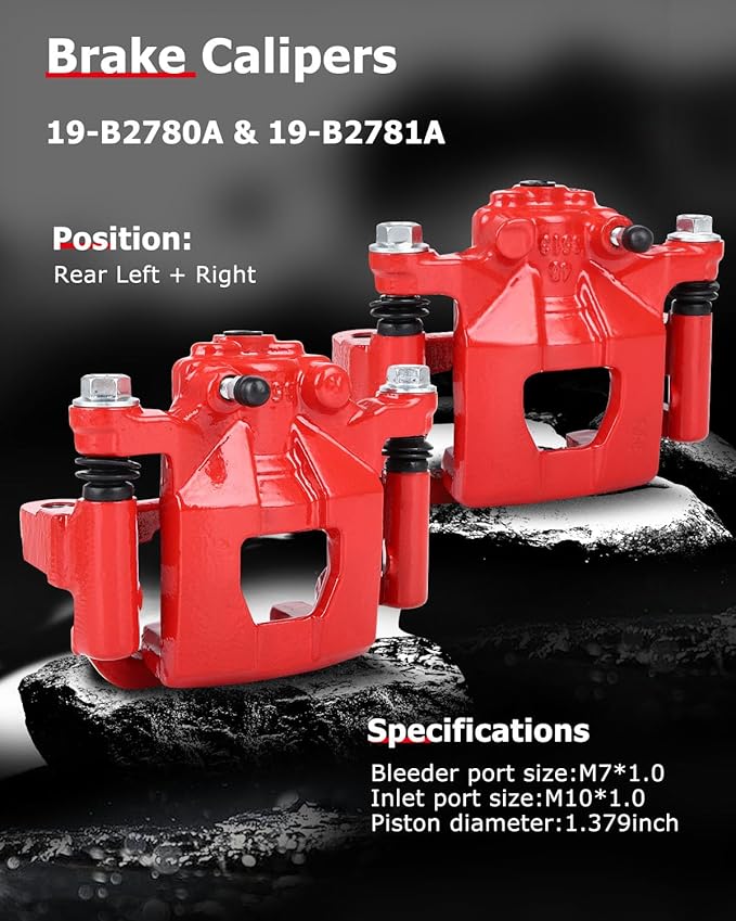 cciyu Rear Left & Right Brake Calipers Assembly w/Bracket 19-B2780A 19-B2781A 2007 2008 2009 2010 2011 2012 For Nissan For Altima,2007 2008 For Nissan For Maxima