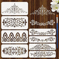 FINGERINSPIRE 8Pcs Art Nouveau Decorative Patterns Stencil by FINGERINSPIRE