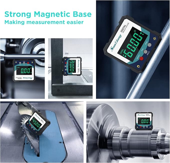 Digital Level Angle Gauge Meter Magnetic Electronic Level Angle Finder Tool Protractor Inclinometer Woodworking Tools with Magnet for Construction, Woodworking and Machinery.