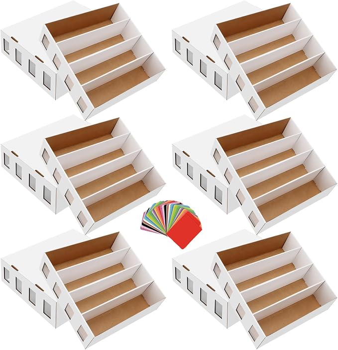 6 Pack Trading Card Storage Box 18800+ Count Cards Storage Box by HIMOMO