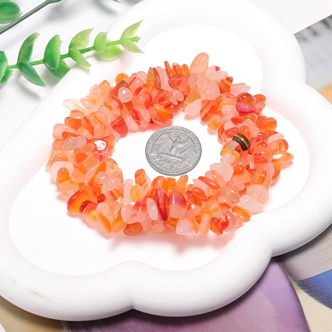 200 Pcs Crystal Chip Beads for Jewelry Making 5-8mm Red Wave Agate | Natural - Image 6
