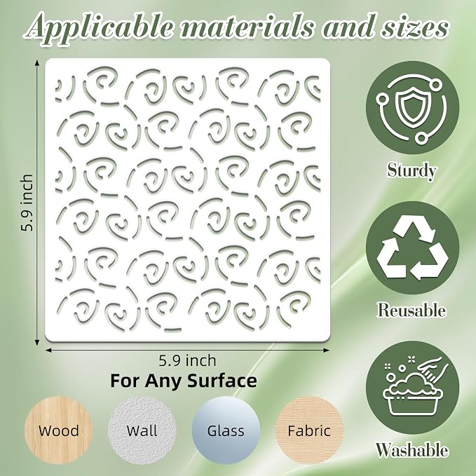 Geometric Texture Stencils for Crafts Reusable 25Pcs Stencils | DIY Art - Image 4