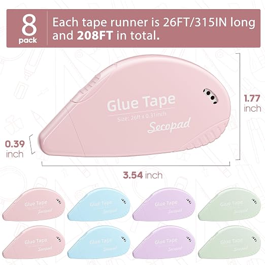 Secopad 8 Pack Scrapbook Tape, Double Sided Tape - Image 2