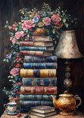 Book Flower Diamond Art Kits for Adults, DIY 5D Vintage Diamond Painting Kits by RYMILIE