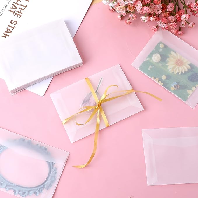 50 PCS Glassine Envelopes 4.5 × 3.2" Translucent Envelope Small Clear Envelope - Image 4
