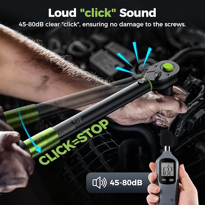 1/2 Drive Click Torque Wrench Dual-Range10-170.0ft.lb/13.60-230.5Nm3% Precision Torque Wrench, 72 Tooth Dual-Direction Adjustable for Bicycle, Moto, Car Maintenance 3 Pcs