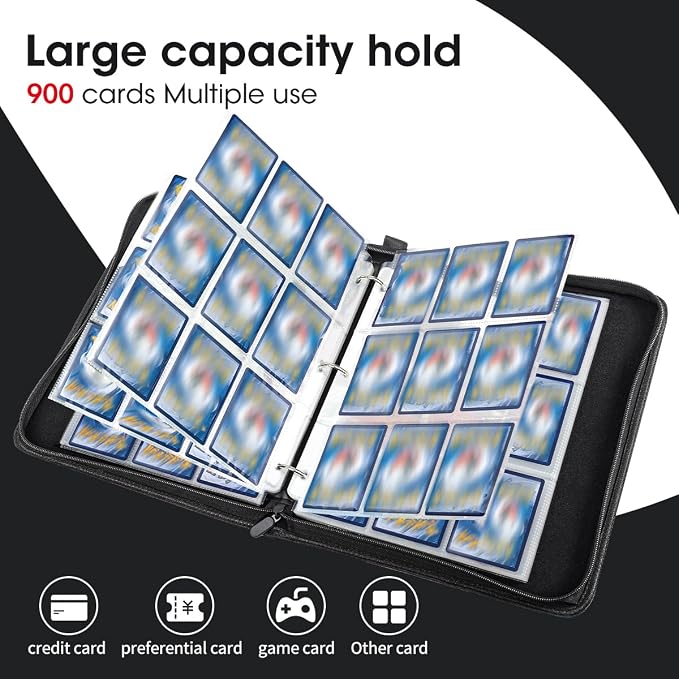 Sparkly Trading Card Binder 9-Pocket Zippered - Image 5