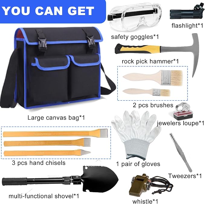 15 PCS Geology Rock Pick Hammer Kit - Image 3