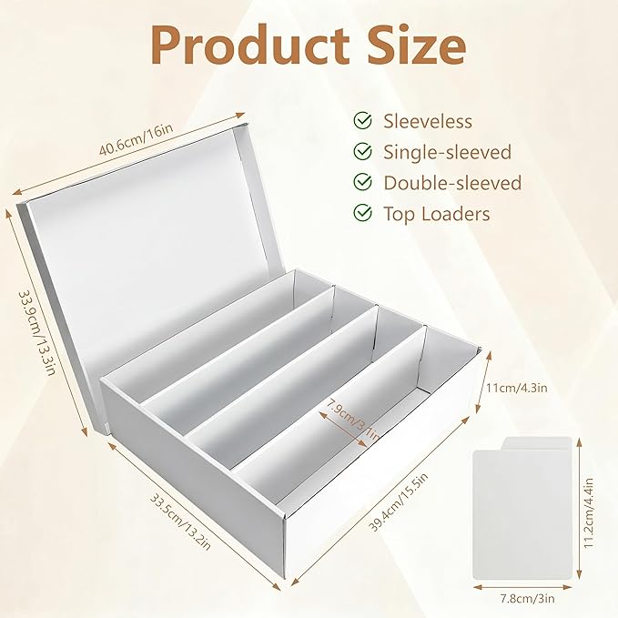 RLAVBL 4 Pack Trading Card Storage Box, 4 Row - Image 2
