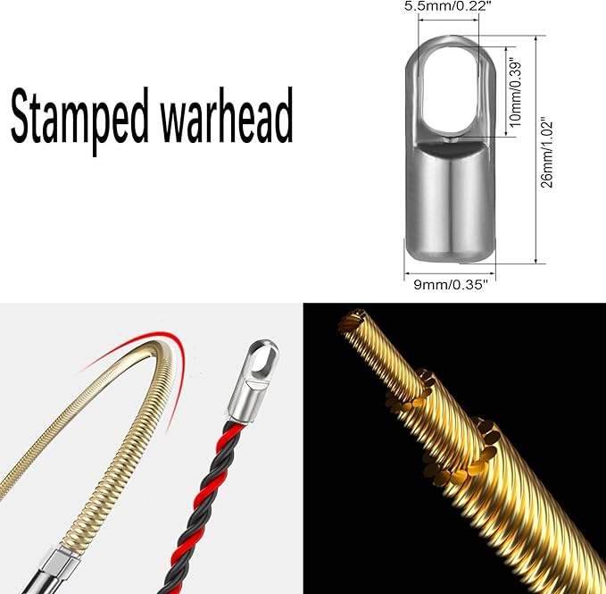 16.4ft/5m Fish Tape Wire Puller - 6mm PET Electrical Cable Snake Tool Kit for Through Wall Conduit Wiring,Wire Puller Through Wall,Wire Fish Tape for Car,Electricians Tools,Wire Guide Device