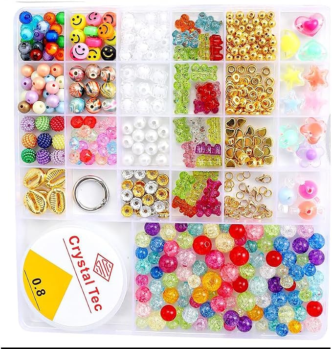 Acrylic Pony Beads Jewelry Making Kit – 96 Colors, UV Color Changing & Glow - Image 3