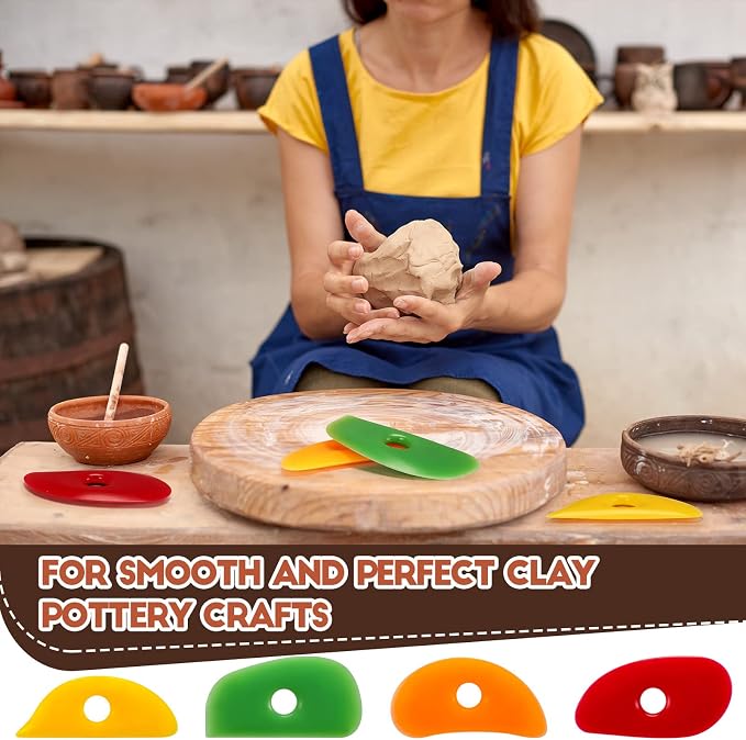 Sherr 12 Pcs Pottery Ribs for Pottery Tools and Clay Tools Soft Rubber Ribs - Image 6
