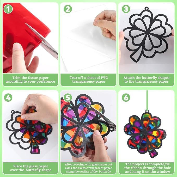 32 Sets St. Patrick's Day Suncatchers Craft Kit - Image 3