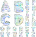 26 Pcs Cute Chunky Clear AB Letter Beads, 20mm Jumbo 3D Acrylic Letter Beads by DoDoBeads