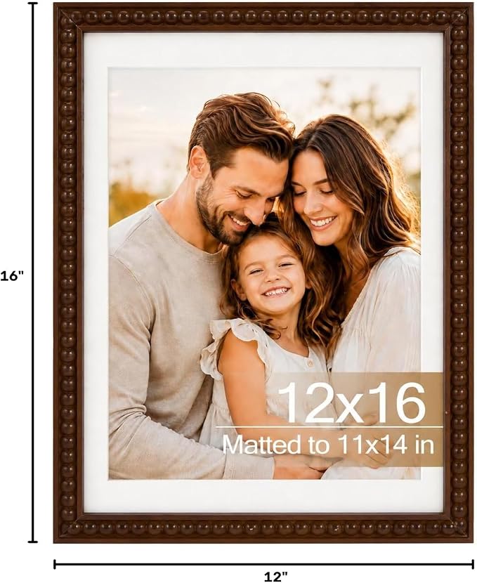Solid Wood 12x16 Picture Frame Beaded Frame - Image 8