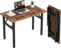 Need Small Folding Computer Desk, 35.8 Inch Writing Table, Rustic Brown | by Need