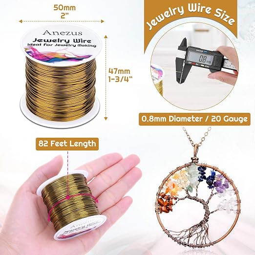 anezus 20 Gauge Jewelry Wire, 28 Yards Craft Wire Tarnish Resistant Copper - Image 2
