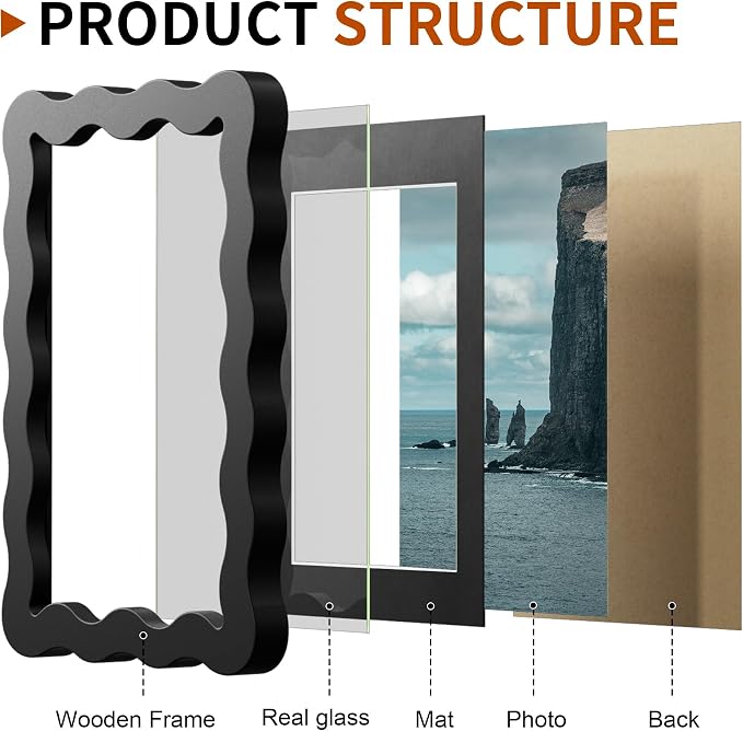 4x6 Wavy Picture Frame With Mat - Image 4