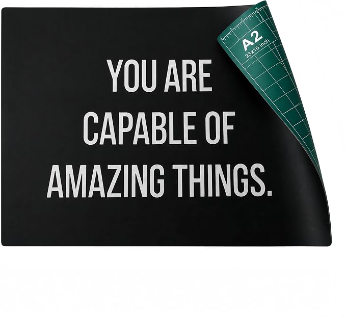 23" x 17" Self Healing PVC Cutting Mat, A2-Black or Green | A2, Double Sided by FrenzyBird