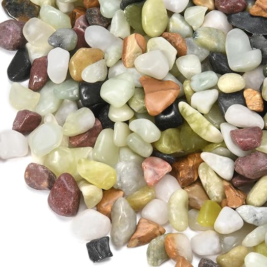 2.2 lb Pebbles for Indoor Plants, 3/8 Inch Decorative Rocks for Potted Plants by RUOJAS