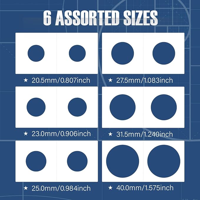 Boen 600PCS Coin Flips in 6 Sizes Cardboard Coin Holders - Image 3