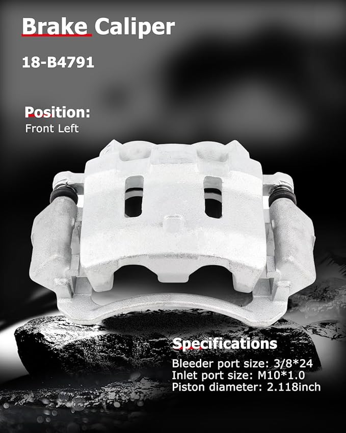 cciyu 18-B4791 Front Left Brake Caliper Assembly w/Bracket 2000-2005 For Ford For Excursion,1999-2004 For Ford For F-250 Super Duty,1999-2004 For Ford For F-350 Super Duty
