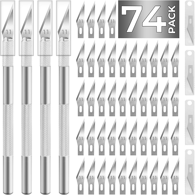 JTIEO Exacto Hobby Craft Knife 74 Pack by JTIEO