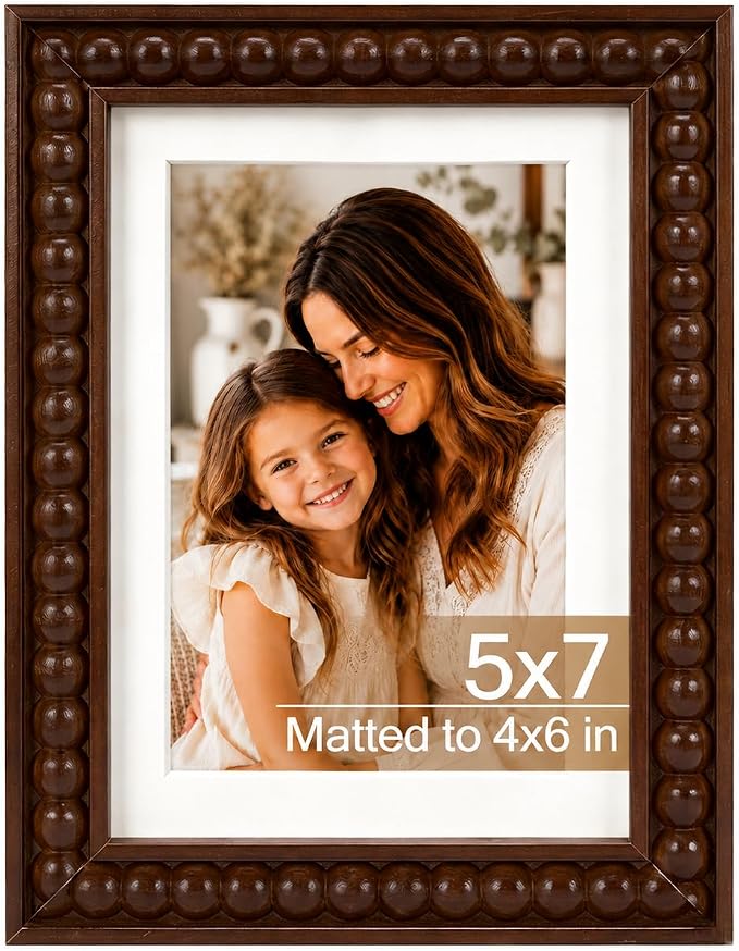 Solid Wood 5x7 Picture Frame Beaded Frame by QOTIB