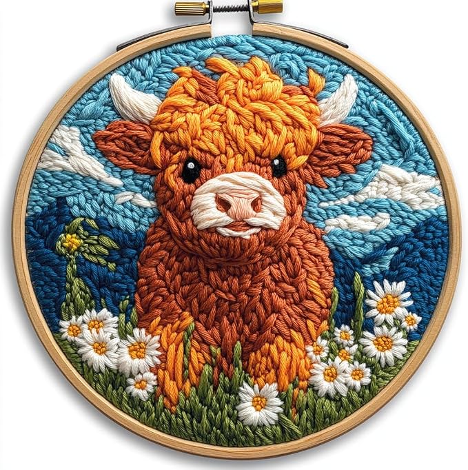 Punch Needle Kits for Beginners Highland Cow by Unknown