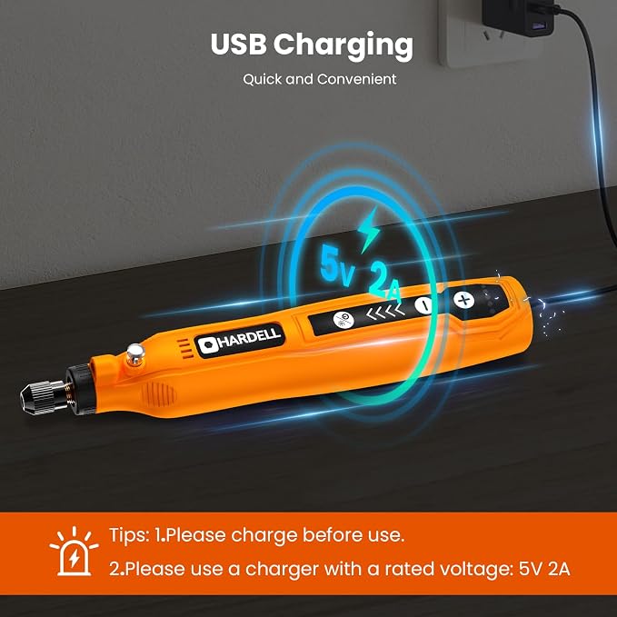 HARDELL Mini Cordless Rotary Tool, 5-Speed and USB Charging - Image 2
