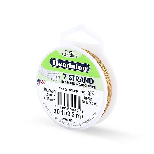 Beadalon 7-Strand Stainless Steel Beading Wire, Flexible & Durable Wire by Beadalon