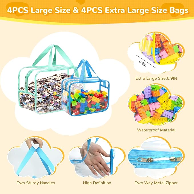 8 Packs 8 Colors Large Toy Storage Bags - Image 3
